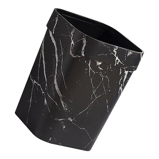 Angoily Square Waste Basket Marble Texture Capacity Plastic Garbage Container for Home Kitchen Bathroom and Office Decor