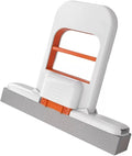 Foldable Push-Pull Cleaning Mop White and Orange Dual-Use Floor Cleaner with Wall Mount One-Handed Operation Space-Saving Design
