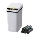 Bathroom Trash Can 2.6 Gallon Automatic Small Garbage Can with Lid Slim Motion Sensor Plastic Narrow Trash Bin for Bedroom Kitchen Office (A-Basic Battery Supply-Grey 1 Pack(2.6 Gallon))