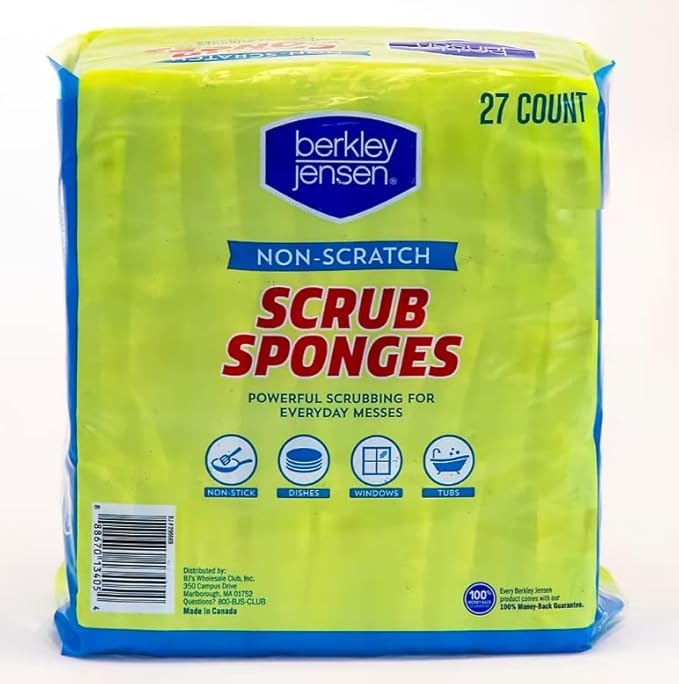 Berkley Jensen Non Scratch Cellulose Scrub Sponges 27 ct. Blue