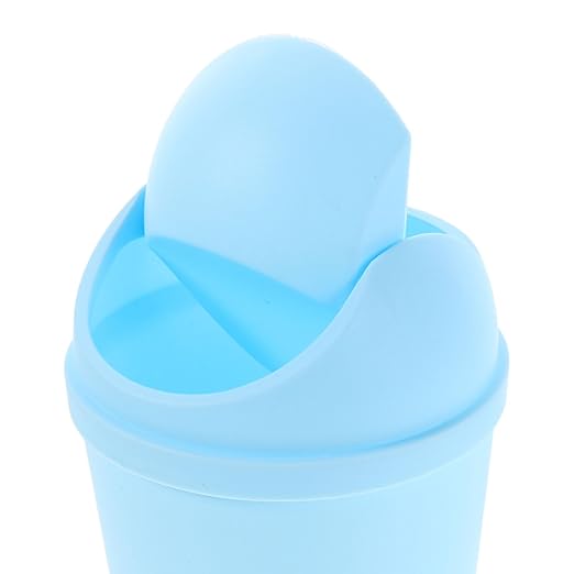 ABOOFAN 6pcs Mini Wastebasket Trash Can Plastic Tiny Desktop Waste Garbage Bin with Swing Lid for Home Office Kitchen Vanity Tabletop Bathroom Bedroom