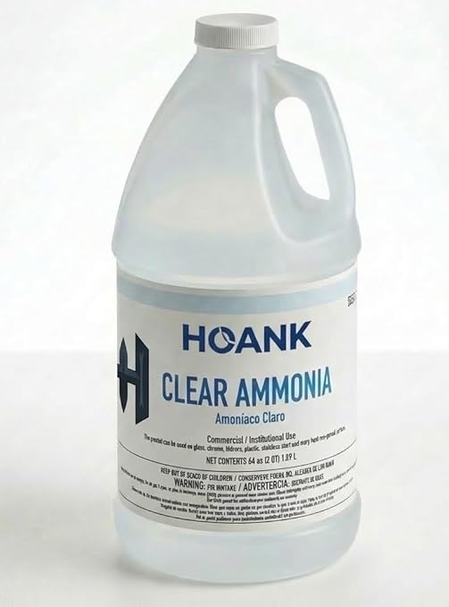 (Pack of 8) - Clear Ammonia Cleaner Liquid Multi-Surface Cleaning Solution | Removes Grease Hard Water Stains and Odors - Multipurpose Kitchen Bathroom and Commercial Use - 64Oz 8 Pack -Ready to Use