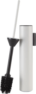 BGL Toilet Brush and Holder Set White Wall Mounted for Bathroom Round Design