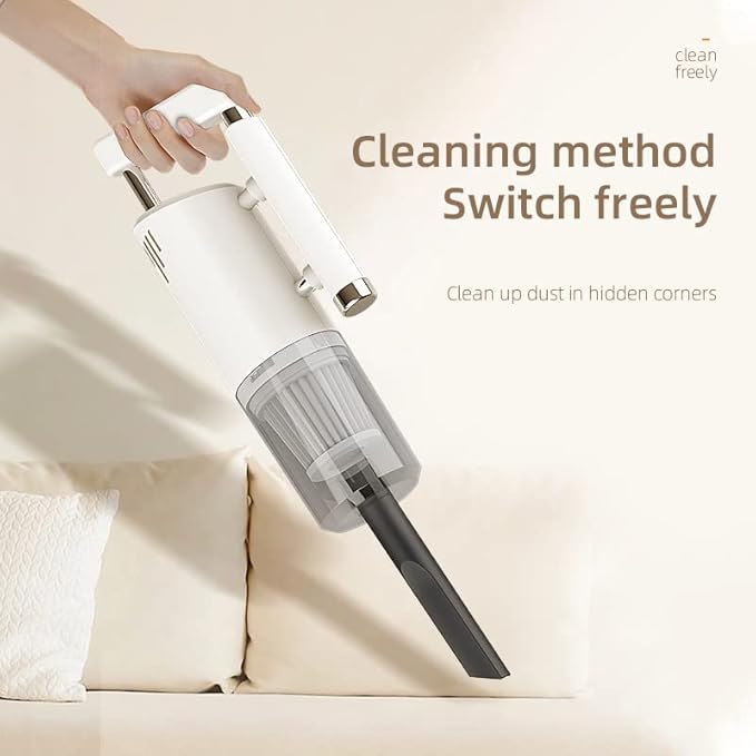 Cordless Stick Vacuum Cleaner and Mop All in One Cordless Wet Dry Vacuum Cleaner with Water Tank 30 Min-Running 12000Pa Suction Upright Vacuum Cleaner and Mop Combo for Hard Floor Pet Hairs (Black)