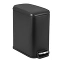 PayLessHere 1.3 Gallon Small Bathroom Trash Can with Lid Black Stainless Steel Garbage Can with Removable Inner Bucket for Home and Bathroom (5Liter)