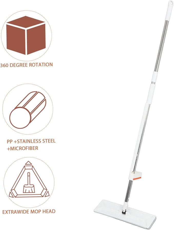 Microfiber Cleaning Mop with Reusable Pads Wet Dry Mop for Efficient Floor and Wall Cleaning Durable Handle Rotating Head
