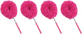 Reusable Microfibre Ceiling Fan Duster Dusting Dust Blade Cleaning Adjustable Length Household Tool(Rose Pink-4PCS)
