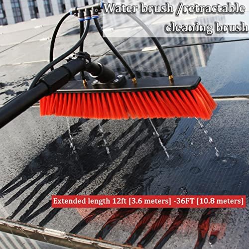 Glass Cleaning Brush Home Water Fed Telescopic Pole Kit Solar Panel Brush Rotating for Photovoltaic PanelWater Fed Pole Kit Adjustable Window Cleaning Pole Solar Panel Cleaning Brush Windo