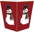 Marye-Kelley WB1244 - Snowman on Red Tiny Polka Dot Wastepaper Basket