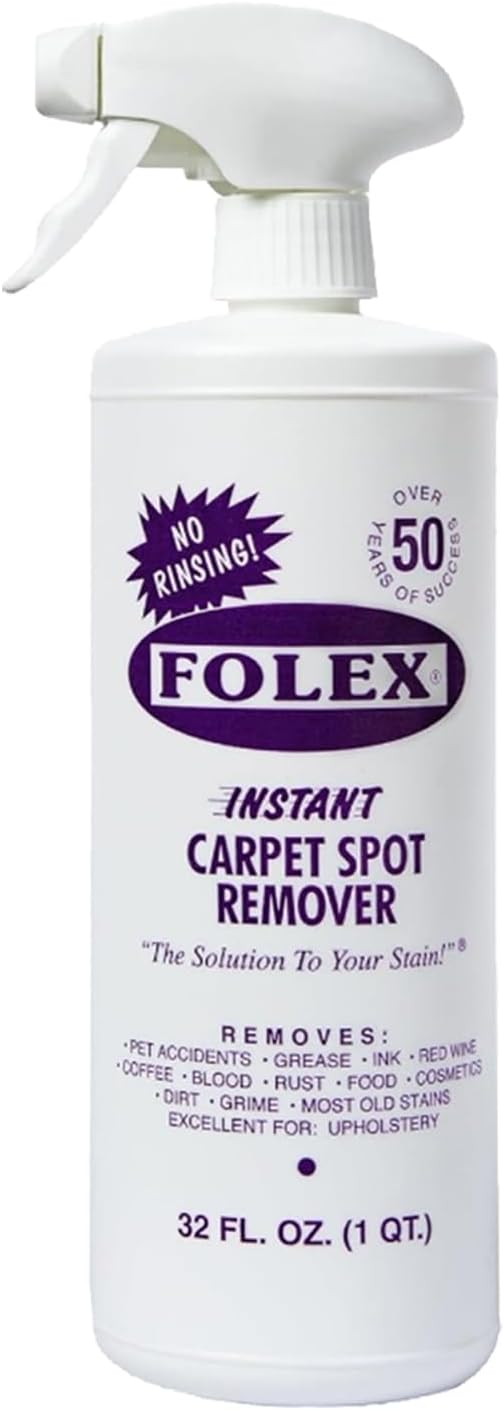 FOLEX Instant Carpet Spot Remover Carpet Cleaner and Hardwood Laminate Tile &amp Floor Cleaner with 4x Reusable Cleaning Cloth Bundle - 2 Pack