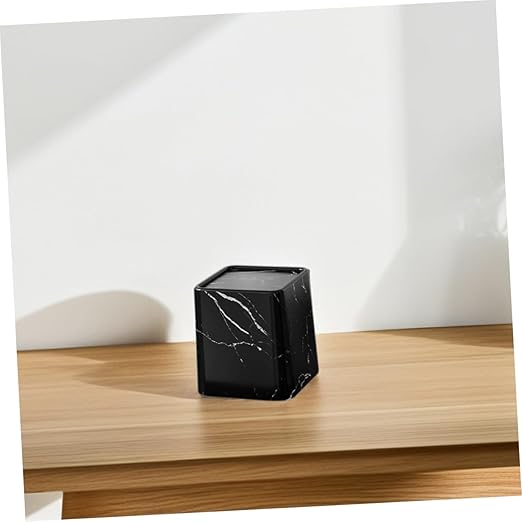 Cabilock 2pcs Small Decorative Marble Pattern Trash Can with Swing Lid Compact Garbage Bin for Bathroom Bedroom Kitchen and Office Stylish Wastebasket Elegant and Design