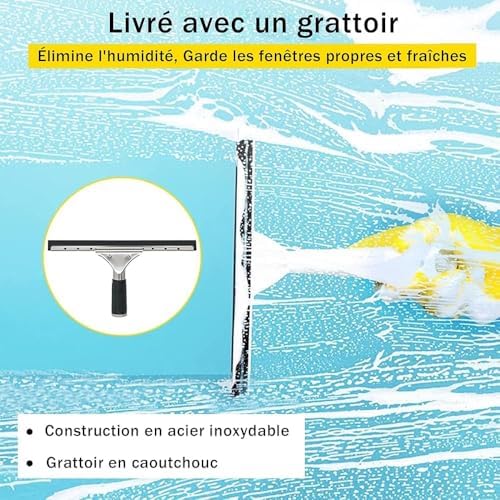 Glass Cleaning Brush Home Water Fed Telescopic Pole Kit Solar Panel Brush Rotating for Photovoltaic PanelTelescopic Window Cleaning Brush 9m/30FT Extendable Equipment with Squeegee for Clea