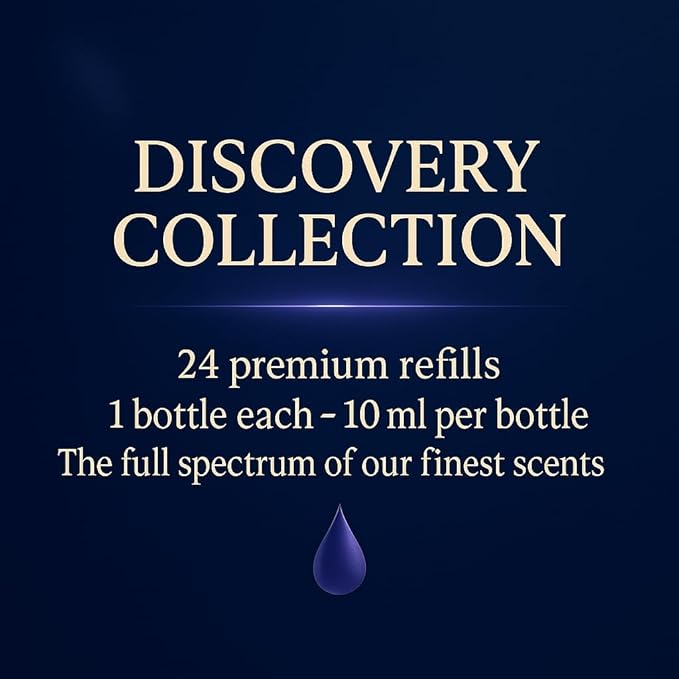 Car Air Freshener Refill Liquid Set of 24 x 10 ML - Smart Car Air Freshener Refill - Car Fragrance Refill - Car Diffuser Refill (Discovery Collection)