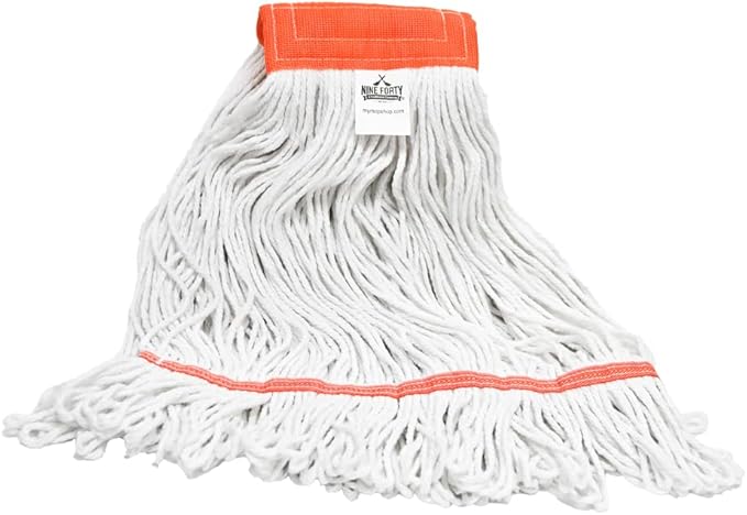 Nine Forty 2-Pack Industrial and Commercial-Grade Looped End Wet Mop Head Refill - Heavy Duty 20 Inch 4-Ply Premium Synthetic Yarn - for Optimal Absorption and Durability - White (2 Pack Large)