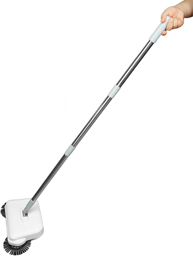 Hand Push Sweeper Lightweight Quiet 360 Degree Range of Motion for Home Kitchen Hardwood Floor Mop for Quick Work Without Electricity