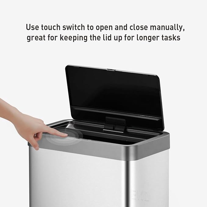 EKO 80 Liter Motion Sensor Trash Can Starter Set - Includes Mirage-X 80 Liter Automatic Touchless Trash Can Plus 60-Count of 21 Gallon Extra-Strong Drawstring Trash Bags