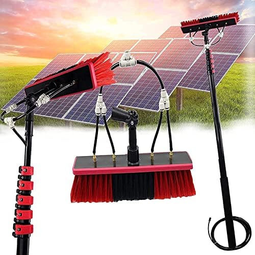 Glass Cleaning Brush Household Water Supply Telescopic Pole Kit Solar Panel Rotating Brush Solar Photovoltaic Panels20ft Telescopic Water Fed Window Cleaning Pole Kit High Reach E