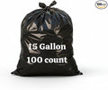 Trash Bag 15 Gallon Black Ultra Strong 100 count