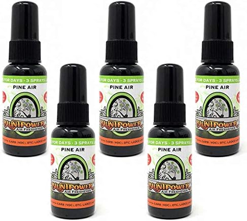 BluntPower (Pine Air 5 Pack) Concentrated Air Freshener - Premium Oil Based Air Freshener Spray For Home and Car - Long-Lasting Bathroom Spray Car Freshener &amp Odor Eliminator Spray