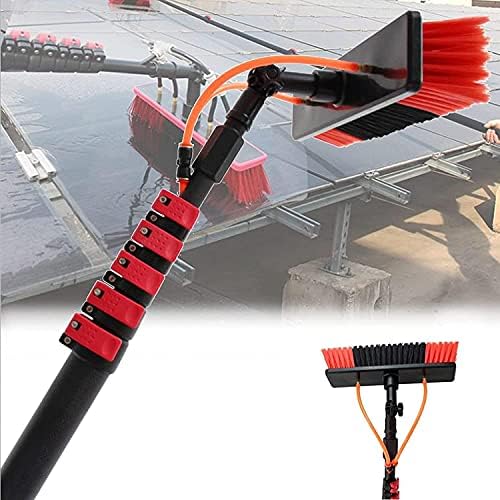 Glass Cleaning Brush Home Water Fed Telescopic Pole Kit Solar Panel Brush Rotating for Photovoltaic Panel-11M Cleaning Photovoltaic and Solar Panels Window Cleaning Pole Water Fed Water/Hos