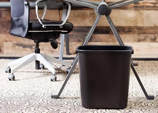 Rectangular 7 Gallon Commercial Office Trash and Recycling Combo Bins Wastebasket Deskside Bins for Office Kitchen Under Desk Garage (Trash Recycling Organics 7 Gallon)
