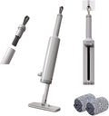Mini Mop for Small Spaces Portable Self-Squeeze MopSmall Dust Mop Desktop Cleaning Short Handle Mop for RV Bathroom Kitchen with Crevice BrushSilicone Squeegee &amp 2 Reusable Microfiber Pads
