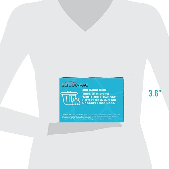 2-4 Gallon Trash Bags 400 Count Unscented Small Clear Plastic Recycling Bags
