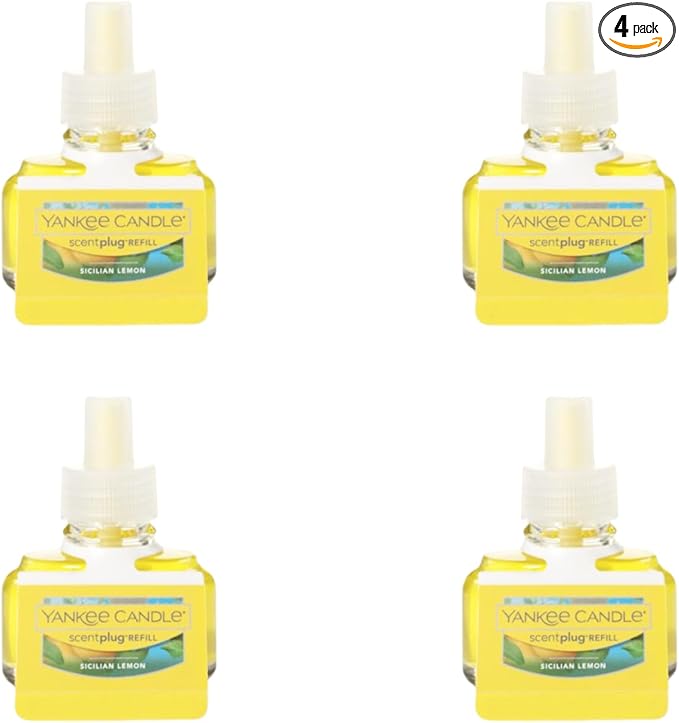 Yankee Candle Sicilian Lemon Electric Home Fragrance Scent Plug Refill (Pack of 4)