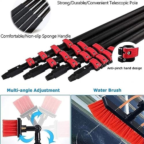 Telescopic Glass Cleaning BrushWater Fed Pole Kit 3.6M 5. 6M 7.2M 9M 11M Outdoor Window Cleaning Pole Water Fed Telescopic Brush with Hose Spray Solar Panel Cleaning Sys