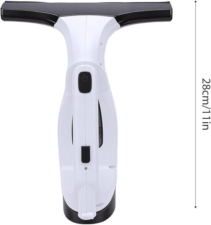 Fafeicy Cordless Window Vacuum Cleaner Handheld Glass Cleaner with 2000Pa Suction 280mm Extra Wide Squeegee for Shower Doors and Tiles