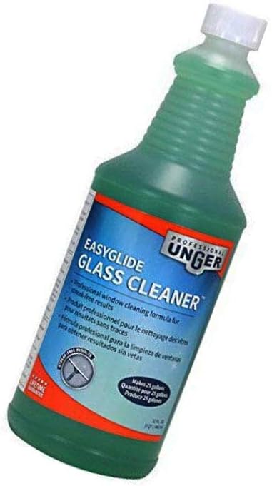UNGER Window Washing Starter Kit with 2-in-1 10 Microfiber Combi 3 ft Pole Cloth and Bucket + 32 oz Streak-Free EasyGlide Glass Cleaner Concentrate