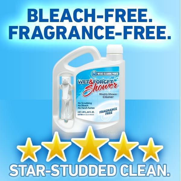 Wet &amp Forget Shower Cleaner Spray Fragrance-Free Weekly Bathroom Cleaner No Scrubbing Needed Bleach-Free Multi-Surface Bathroom Spray Cleaning Supplies Essential. 64 fl oz