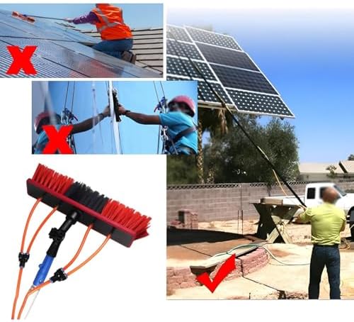 Glass Cleaning Brush Home Water Fed Telescopic Pole Kit Solar Panel Brush Rotating for Photovoltaic Panel12m Telescopic Window Cleaning Pole for Photovoltaic Panel and Solar Panel Cleaning
