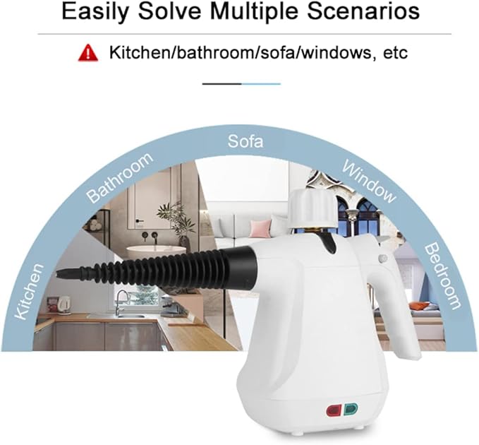 Handheld Steam Cleaner 1000W Portable High Temperature Pressurized Steam Cleaning Machine with 10PCS Accessory for Kitchen Sofa Bathroom Car Window