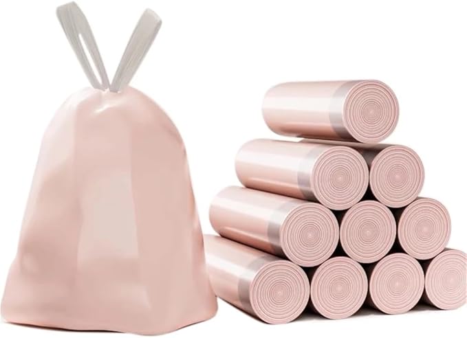 4 Gallon Drawstring Small Trash Bags - Thickened Garbage Bags for Kitchen Bathroom Bedroom and Office Use(30pcs 2Rolls)