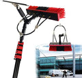 Glass Cleaning Brush Home Water Fed Telescopic Pole Kit Solar Panel Brush Rotating for Photovoltaic PanelWindow Cleaning Rod with Brush Squeegee and 20 M Hose 10.8 M/36 Ft Window Glass Clea