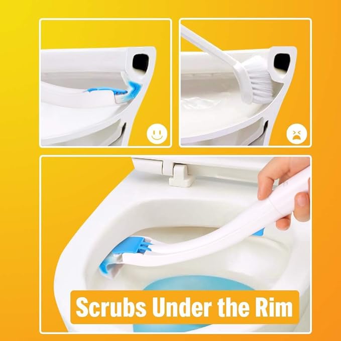 Disposable Toilet Bowl Brush Holder Cleaning System and 72 Refills Flushable Toilet RefillsToilet Refills Fresh for Bathroom Scrubber Cleaning Supplies