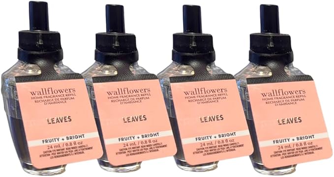 Bath &amp Body Works Leaves Wallflowers Home Fragrance Refill Bulbs 0.8 fl oz Each – Pack of 4