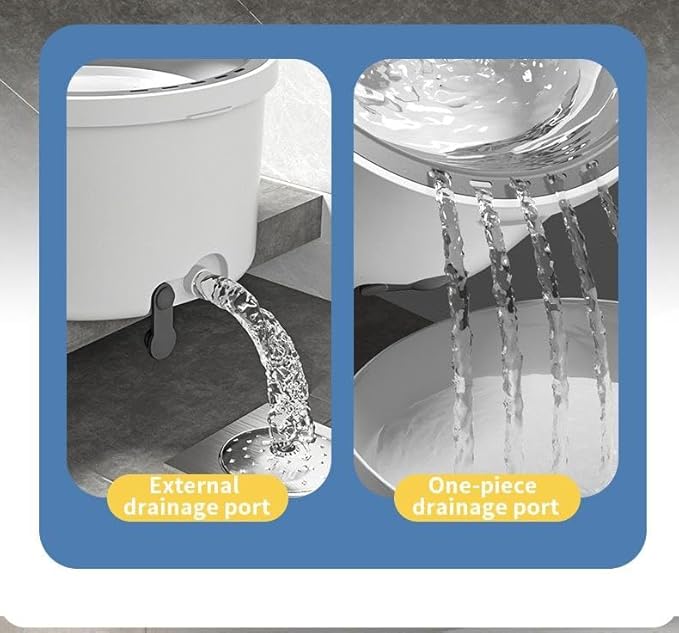 Innovative Floor Mop with Dual Water Tank System 180-Degree Flexible Head White and Gray Deep Cleaning for Hard