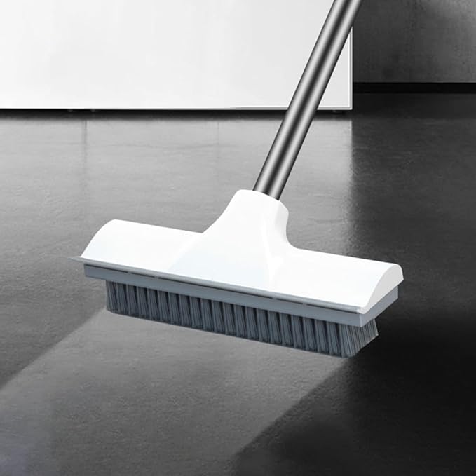 Bathroom Floor Scrub Brush with Long Handle Stiff Bristle Tile and Grout Cleaning Scrubber for Home Bathroom and Kitchen Floors Multipurpose