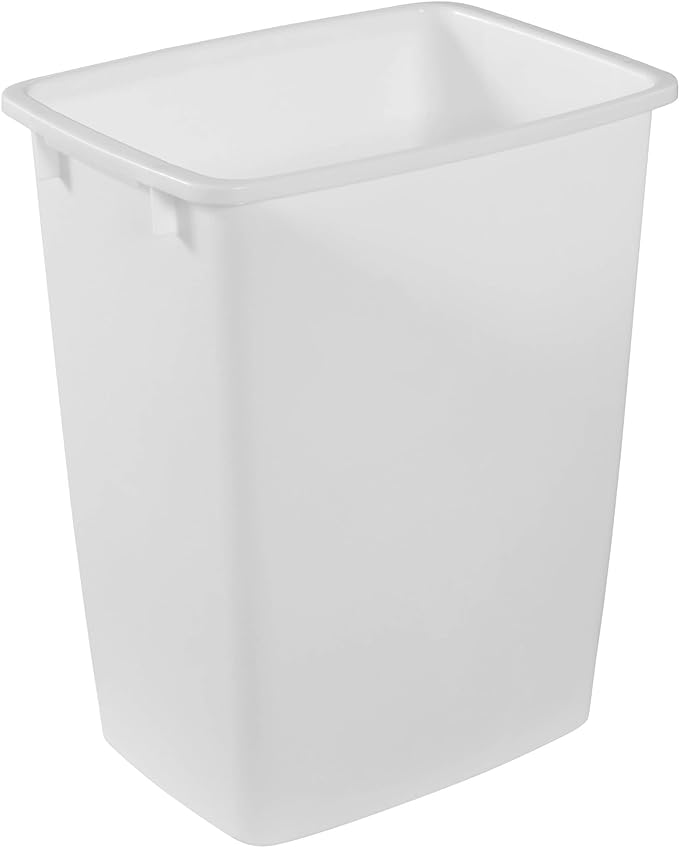 Rubbermaid Small Kitchen Bathroom Trash Can 9 Gallons White Waste Basket for Under Counter/Kitchen/Office/Bedroom/Bathroom