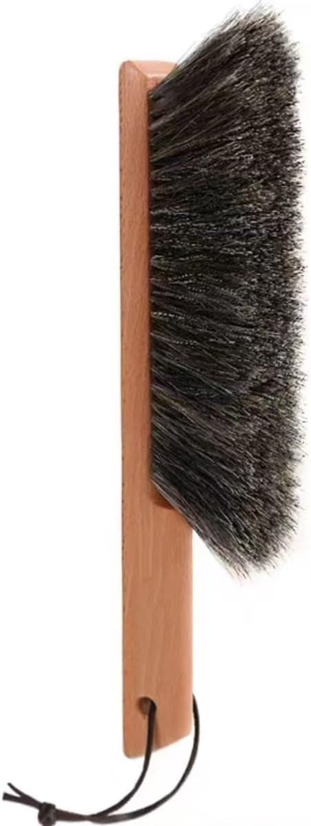 Horsehair Brushes Horsehair Bristles Duster with HookHand Broom Cleaning BrushesWooden Brush for Furniture Patio BedCarBedCouchGardenFurnitureClothesKitchen(Square)