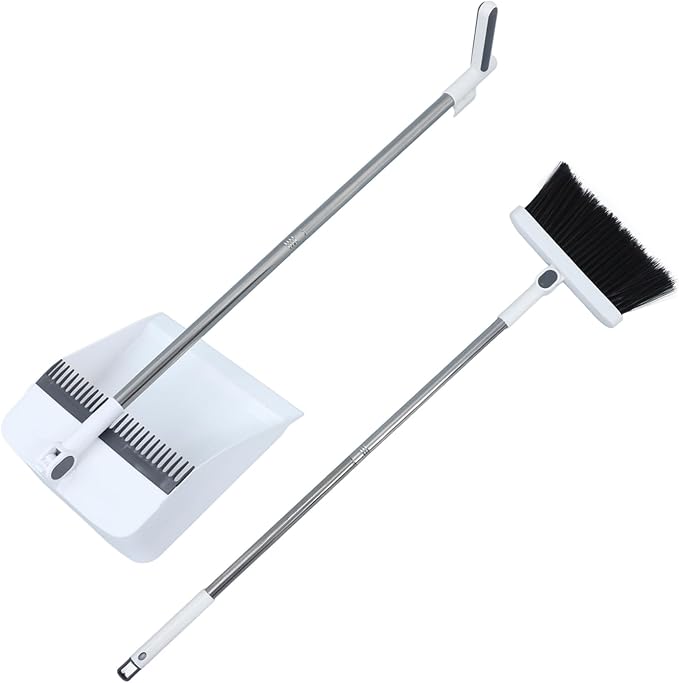 Dust Pan Broom Set Foldable Sweeper Broom and Dustpan Long Handle Hair for Kitchen Office Home Chinese Desktop Cleaner
