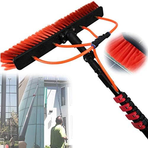 Glass Cleaning Brush Home Water Fed Telescopic Pole Kit Solar Panel Brush Rotating for Photovoltaic PanelWindow Cleaning Photovoltaic Panel Cleaning 3.6-11M Solar Panel Brush Water Fed for