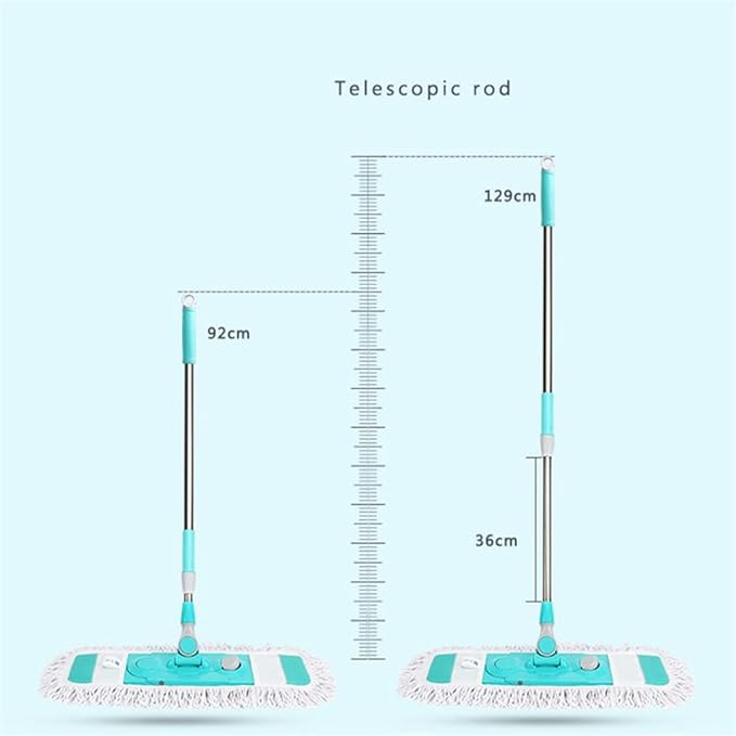 60Cm Mop Stainless Stee Telescopic Handle Dust Pad Push Premium Robust Adjustable 360 Rotatable