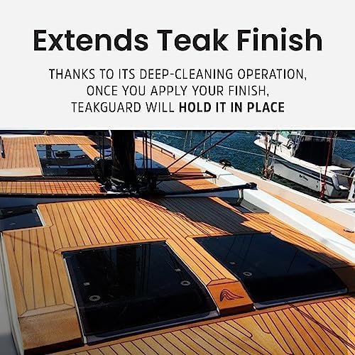 Teak Cleaner &amp Brightener Pre-Finish Wood Cleaner for Outdoor Furniture &amp Boat Teak Surfaces Deep-Cleaning Marine Restorer Water-Based Oil-Free Easy-to-Use 64 oz