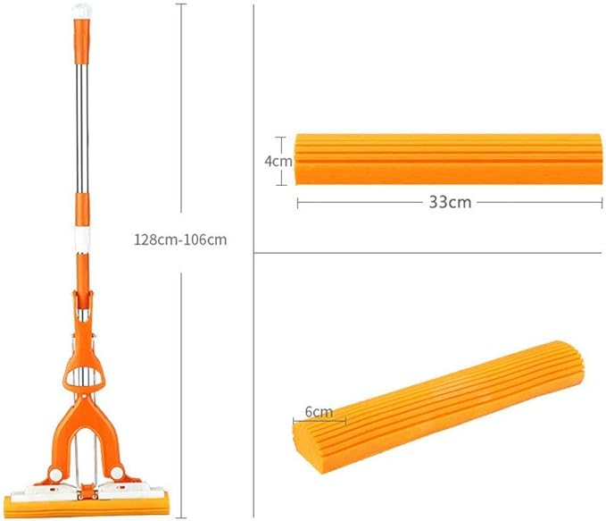 Mop - Sponge with Super Absorbent and Telescopic Handle Stainless Steel