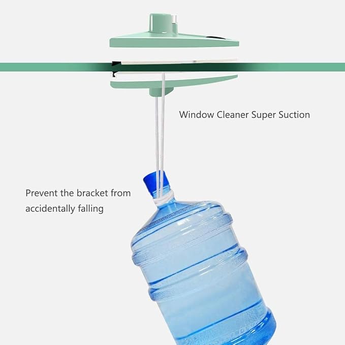 Light Green Glass WipeHome Side Magnetic Window Cleaner Glass Surface Brush Wiper Tools with Ergonomic Design