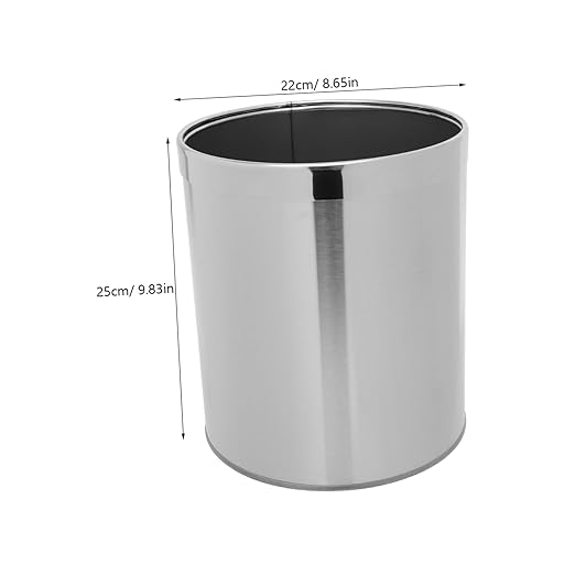 Ciieeo Stainless Steel Round Trash Can for Kitchen Bathroom and Home Organization Compact Wastebasket with Opening for Easy Disposal