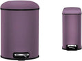 NOLLAM Bote Fog Purple Trash Can w/Lid Stainless Steel Foot-Operated Waste Paper Basket Blocking Smell Indoor Garbage Can for Hotel/Home/Bedroom/Kitchen Kitchen Office